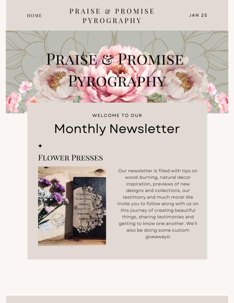 beige aesthetic marketing studio monthly newsletter